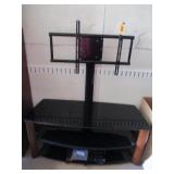 2) Shelf Black TV Stand with TV Brackets