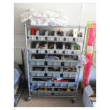Moveable Cart with Storage Bins