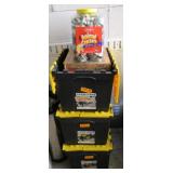 3) Storage Bins of Canning Jars, 2) Jars of Lids