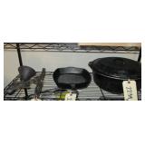 Dog Bell, Cast Iron Skillet and Lodge Dutch Oven