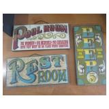 3) Wooden Bar Room Signs