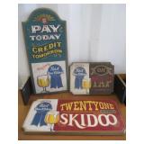 3) Wooden Bar Room Signs