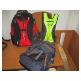 Biker Back Pack, Red Back Pack, Gray Back Pack