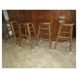4) Solid Wood Bar Stools