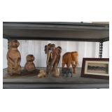 Elephant Wood Decor and Meerkats