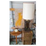 Tall Lamp, Night Stand, Mantle Clock