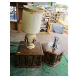 Large Lamp, 2) End Tables and Meal Dog