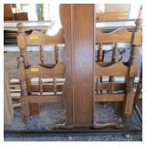 Twin Size Wood Bed Frame and Queen Footboard