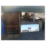3) Folding Tables, 3) Long Mirrors, Armoir