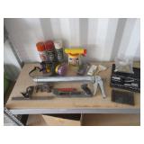 Sockets, Caulk Gun, Pipe Wrench, Traffic Marker