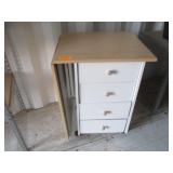 Rolling Folding Table with Drawers