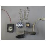 Pocket Watch, Knife, Compass, Pin