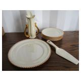 China Co. 22kt Gold Plates, Server & Vase