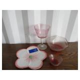 Floral Plate, Stemware, Glass Bowls