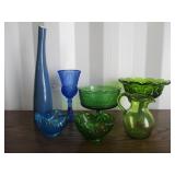 Blue & Green Glassware Assortment