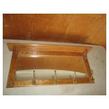 Shelf With Mirror And Coat Hooks