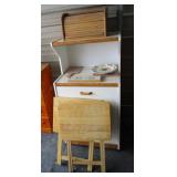 Kitchen Cart, 2) TV Trays, Bread Box