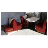 Vintage Soda Booth Set with Red/ White Table