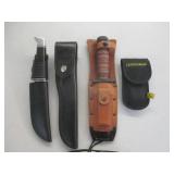 Leatherman And 2) Hunting Knives