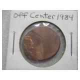 1984 Off Center "Error" Penny