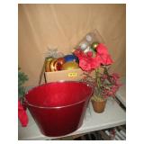 Christmas Tree Bulbs, Decor & Red Bucket