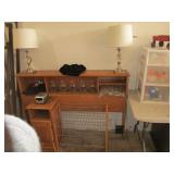 Bed Frame, End Table, Rack, Lamps, Clothing