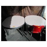 2) Red/ White Tables and a Coca Cola Chair