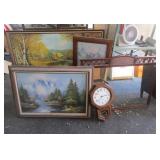 Pictures, Mirror and Clock