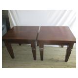 2) Solid Wood End Tables