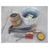 Nails, Hammer, Screwdrivers