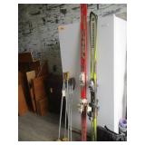2) Pair Skis & Poles - Rossignol, Volkl