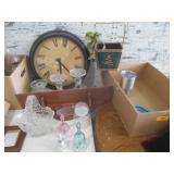 Clock, Candlesticks, Decor, Fenton Bell, Glassware
