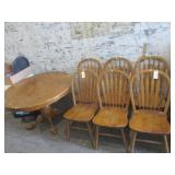 Table with Leaf, 6) Chairs