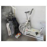 2) Golf Club Sets, Exercise Bike, Crutches