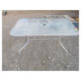 Rectangle Patio Table Glass Top