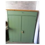 Green Cabinet with Keys to Lock
