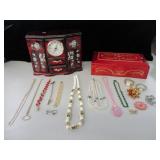 Clock Jewelry Box, Jewelry Box, Necklaces