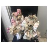 2) Plush Dressed up Girl Bears