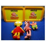 Pair 1981 Ziggy Lap Trays, Pink Panther