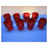 Vintage Set of Red Juice Glasses