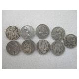 9) Pressed Hobo Nickels Ladies