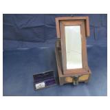 Vintage Wood Shaving Box With Razor Head
