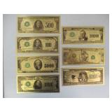 7) Gold Foil Bills