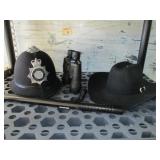 Black Cowboy Hat and Metropolitan Police Hat