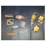 Pocket Knife With Horses, Ford Keychains, 3) Ford