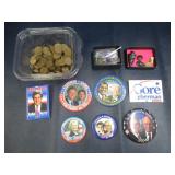 Wheatback Pennies, Collector Buttons, Arrowhead