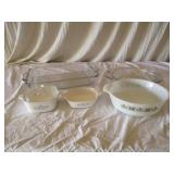 Fire King Casserole Dish, 2) Small Corningware