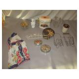 2) Vintage Trinket Boxes, Water Pitcher, Ladies