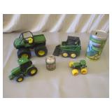 Small John Deere Tractors, Toys, Tin Bank