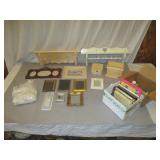 Wooden Shelves, Picture Frames, Feathers